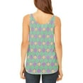 thumbnail image 2 of Mardi Gras Fleur De Lis Juniors Flowy Side Slit Tank Top Multi MD, 2 of 2
