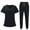 Black, variant on Works Uniforms Nurse Scrubs Sets Beauty Spa Uniform Beauty Workwear Women Works Scrubs Top+ Jogger Pants