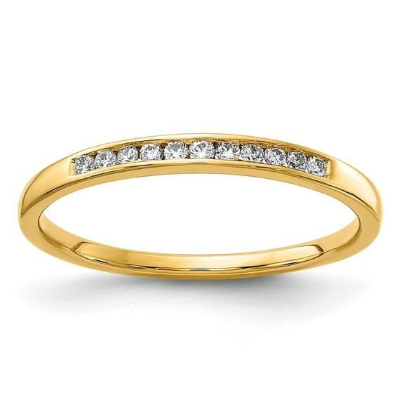 Auriga Fine Jewelry 14K Yellow Gold Lab Grown Diamond Channel Band for Women Size 7 (Carat: 0.11cttw, Clarity: SI2, Color: GH)