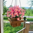 thumbnail image 5 of GRNSHTS Artificial Daisies Flowers Outdoor UV Resistant 4 Bundles Fake Foliage Greenery Faux Plants Shrubs Plastic Bushes for Window Box Hanging Planter Farmhouse Indoor Outside Decor(Pink), 5 of 8