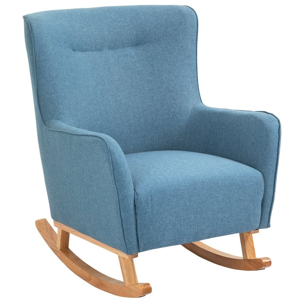 Homcom Modern Rocking Sofa Armchair Lounge Chair With Thick Padding Winged Back For Living Room Or Bedroom Walmart Com Walmart Com