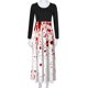 thumbnail image 5 of Vestido largo de manga larga con cuello redondo y estampado de Halloween para mujer Fridja  yut2769, 5 of 6