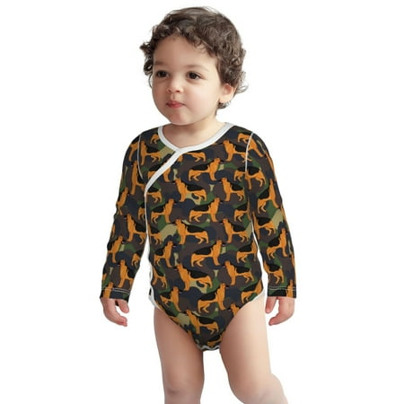 

Fotbe German Shepherd Dog Pattern Unisex-baby Long-sleeve Bodysuit Long Sleeve Bodysuits One-piece 100% Organic Cotton for Infant Baby Boys Unisex-12 Months