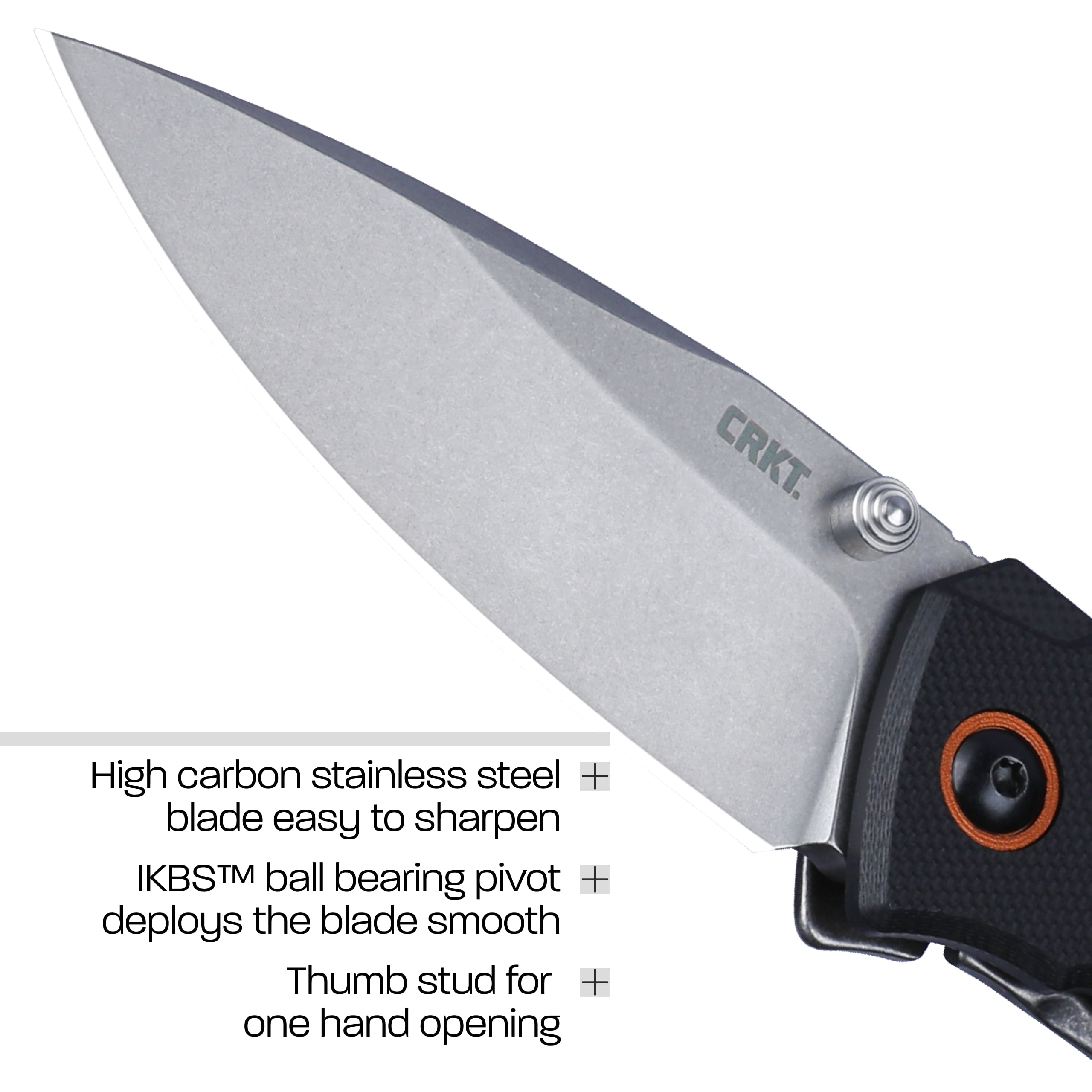 CRKT Tuna Compact Everyday Carry EDC Pocket Folding Knife with Frame Lock: Stainless Steel Plain Edge Blade, G10 Handle, Pocket Clip, 2522