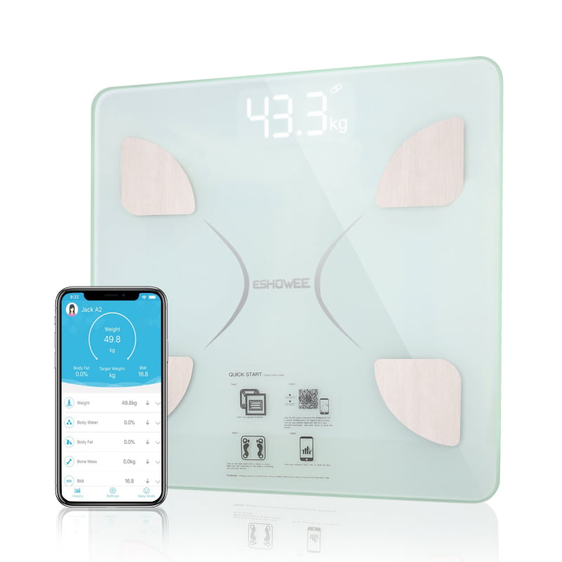 Bathroom Weighing Digital Scales Bluetooth Smart Body Fat BMI Glass 180KG 