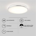 thumbnail image 4 of Artika Modern LED 13 in. Flush Mount Ceiling Light Fixture for Bedroom, Living Room & Entryway, Silver, 4 of 8