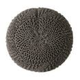thumbnail image 4 of Statham Cotton Knitted Round Pouf, Dark Gray, 20" x 14", 4 of 7