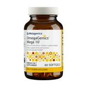 Metagenics OmegaGenics Mega 10 - 330 mg EPA & 170 mg DHA - No Fishy Aftertaste - For Heart Health & Immune System* - Non-GMO & Gluten-Free Supplement - 60 Softgels