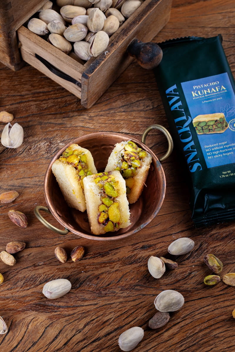 Snacklava Snap & Bloom Variety Pack (24 Pieces) - 2 Pistachio Kunafa with Rose Water Flavor (6 Pieces), 2 Pistachio Date Bites with Cardamom (10 Pieces), 2 Cashew Bird's Nest (8 Pieces) - 6 Pack