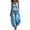 Blue, variant on Women's Linen 2 Piece Outfits, Sleeveless Ruffle Top & Wide Leg Pants, Boho Casual Pant Set Lounge Wear