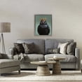 thumbnail image 2 of King Crow Portrait Gray Framed Floater Canvas Wall Art, design by Lucia Heffernan, 2 of 10
