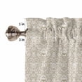 thumbnail image 5 of Half Window Curtain 36 Inches Long, Beige Damask Window Treatment Curtain Drapes, Vintage Country Scroll Floral Patterned Small Tier Curtains for Bathroom Over Sink, 27.5"x36", 2 Panels, 5 of 7