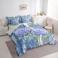 thumbnail image 2 of Manfei Garden Hydrangea Queen Bedding, Cute Flower Bedding Comforter Set Queen, Dusty Blue Hydrangea 7 Pieces, 2 of 6