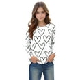 thumbnail image 3 of yoeyez Valentines Shirts for Girls Fashion Love Heart Print Shirt Round Neck Long Sleeve Pullover Tops Holiday Tshirt Clothes Tops White,3 Years, 3 of 7