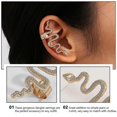 thumbnail image 4 of piezas de pendientes elegantes con forma de serpiente para mujer, pendientes creativos de aleación, joyería para las orejas ------Código de producto 72625, 4 of 4