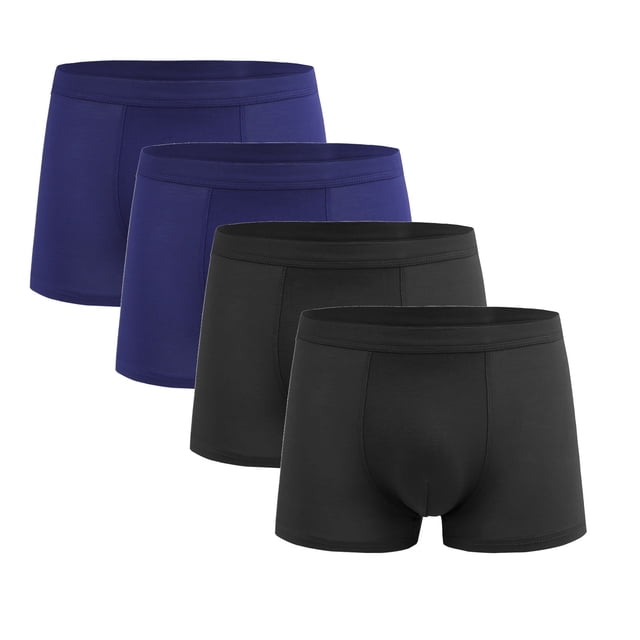 StSilkitty 4 Pack Men's Boxer Briefs Mid Rise Elastic Underwear Solid Color Lightweight Soft Breathable Underpants