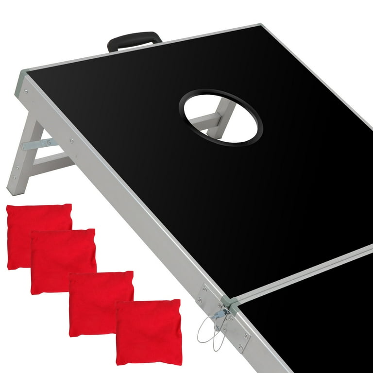 ZenSports 4FTx2FT Aluminum Cornhole Game Board Set, Bean Bag Toss