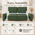 thumbnail image 5 of AAQZ 87" Comfy Sofa for Living Room, 3 Seater Chenille Fabric Couch for Small Space, Green, 5 of 11