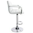 thumbnail image 4 of Leopard Adjustable Bar Stools with Armrest, Square Back Swivel Double Stitching with Back Bar Stool, Set of 2 (White), 4 of 15
