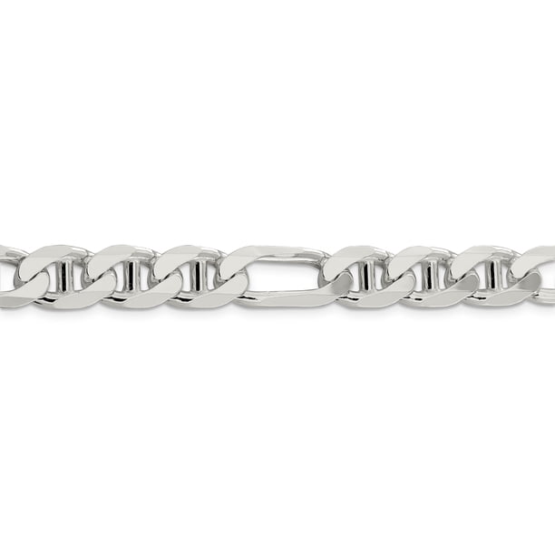 Sterling Silver 10.65mm Figaro Anchor Chain (Weight: 100 Grams