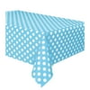 Plastic Light Blue Polka Dots Table Cover, 108" x 54"