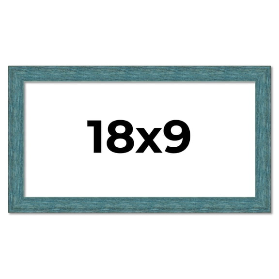 18x9 Frame Blue Rustic Barnwood Solid Wood Picture Frame Width 1.25 Inches | Interior Depth 0.5