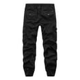 thumbnail image 6 of UVEASISHA Mens Lightweight Cargo Pants Quick Dry Casual Hiking Travel Pants Stretch Slim Fit Work Pants for Men Drawstring Joggers with Zip Pockets Black 3XL, 6 of 8