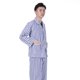 thumbnail image 4 of Pijama de algodón para adultos, cómodo, de manga larga, para pacientes encamados en el hospital (rayas azules y blancas, talla L), 4 of 6
