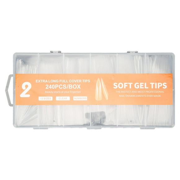 Puntas de uñas transparentes NikouMX 240 piezas