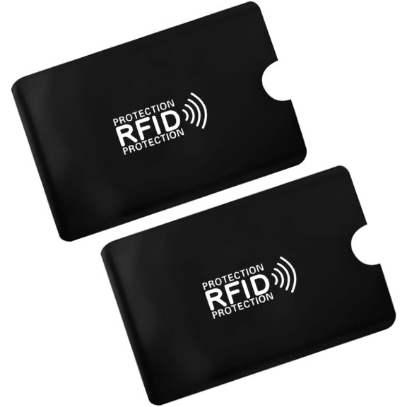 5Pcs,Black RFID Blocking Sleeves Credit Card Protector, Signal Vault Blocking Slim Card pouch, Anti-Skimmer Protective Card Holder Safe Shield Protection Wallet Purse
