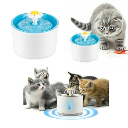 SHANNA 1.6L Cat Dog Pet Automatic Water Dispenser Water Dispenser Automatic Circulation Fountain + Silicone Anti-Slip Pad (Blue)
