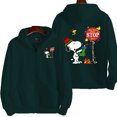 thumbnail image 3 of Sudadera con capucha de dibujos animados de Snoopy Charlie Brown para hombre y mujer, sudadera de gran tamaño con cremallera, nueva chaqueta de pareja de dibujos animados de anime, 3 of 5