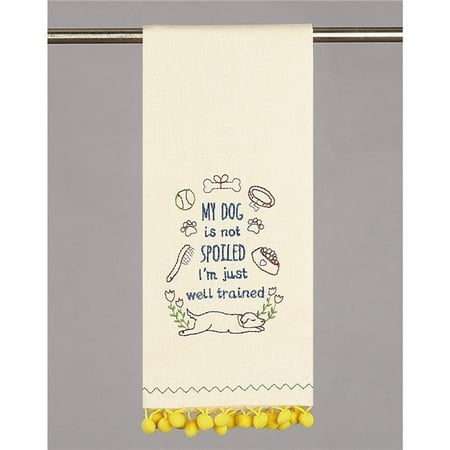 

Peking Handicraft 04TG297C 15 x 22.5 in. Spoiled Dog Embroidered Pom Pom Kitchen Towel - Pack of 4