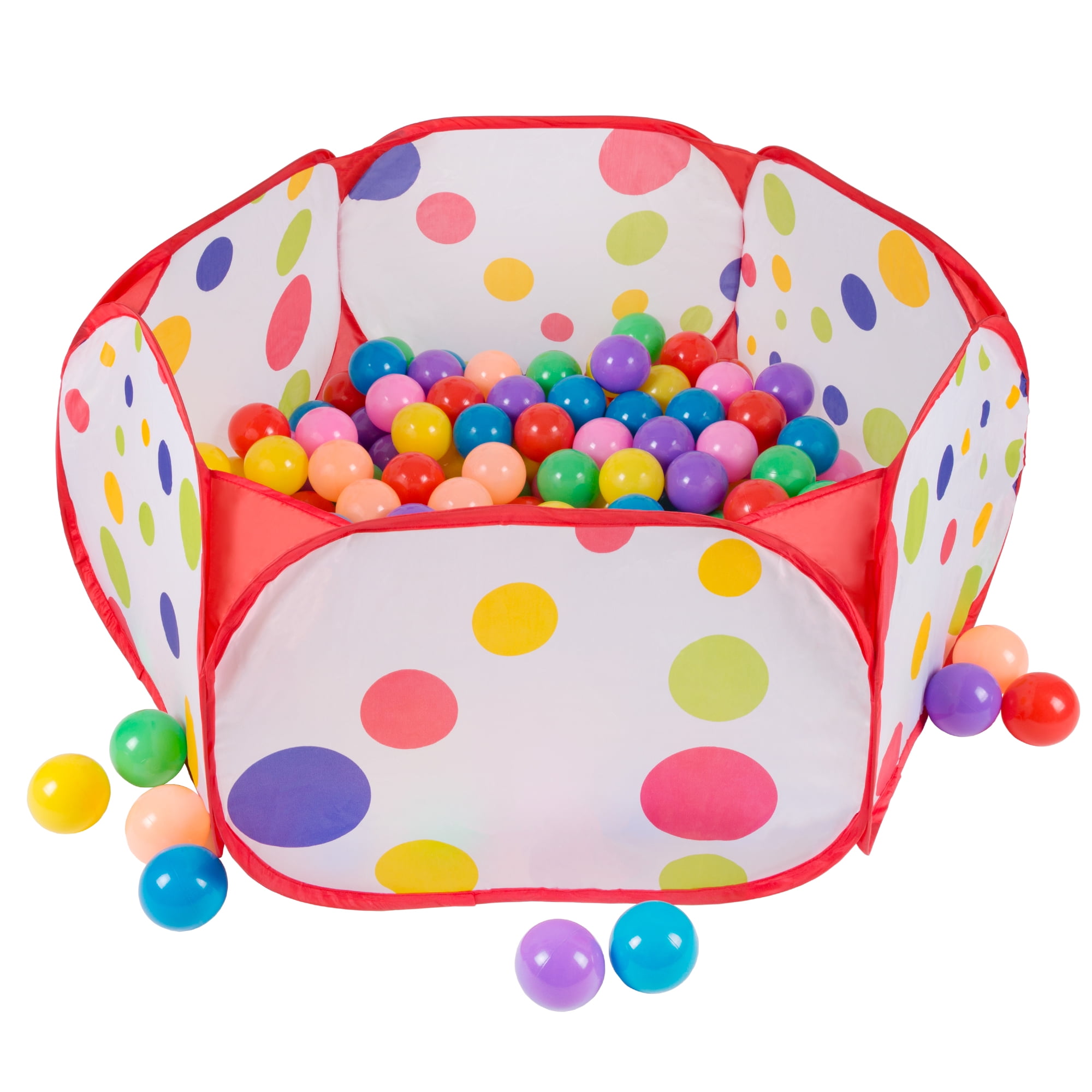 Compact & Colorful Polka Dot Hexagon Ball Pit Kids Playpen Design Waterproof 