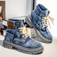 thumbnail image 2 of Men'S High-Top Casual Sports Street Boots - Solid Color, Round Toe, Lace-Up, Canvas Upper, Rubber Sole, Fabric Insole, All-Season Outdoor Shoes for Men,Vintage Style Boots | Outdoor Footwear, 2 of 9