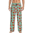 thumbnail image 2 of Picia Hand Drawn Strawberry Mens Soft Woven Cotton Elastic Waistband Sleep Pajama Pant Lounge Sleep Pant With Pockets And Drawstring-XX-Large, 2 of 9