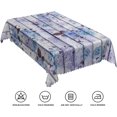 thumbnail image 6 of 60x84inches Vintage Floral Wooden Texture Tablecloth Watercolor Blue Flowers Wood Plank Table Cloth Durable Fabric Rectangle Table Cover for Kitchen Dining Room Patio Indoor Outdoor Use, 6 of 7
