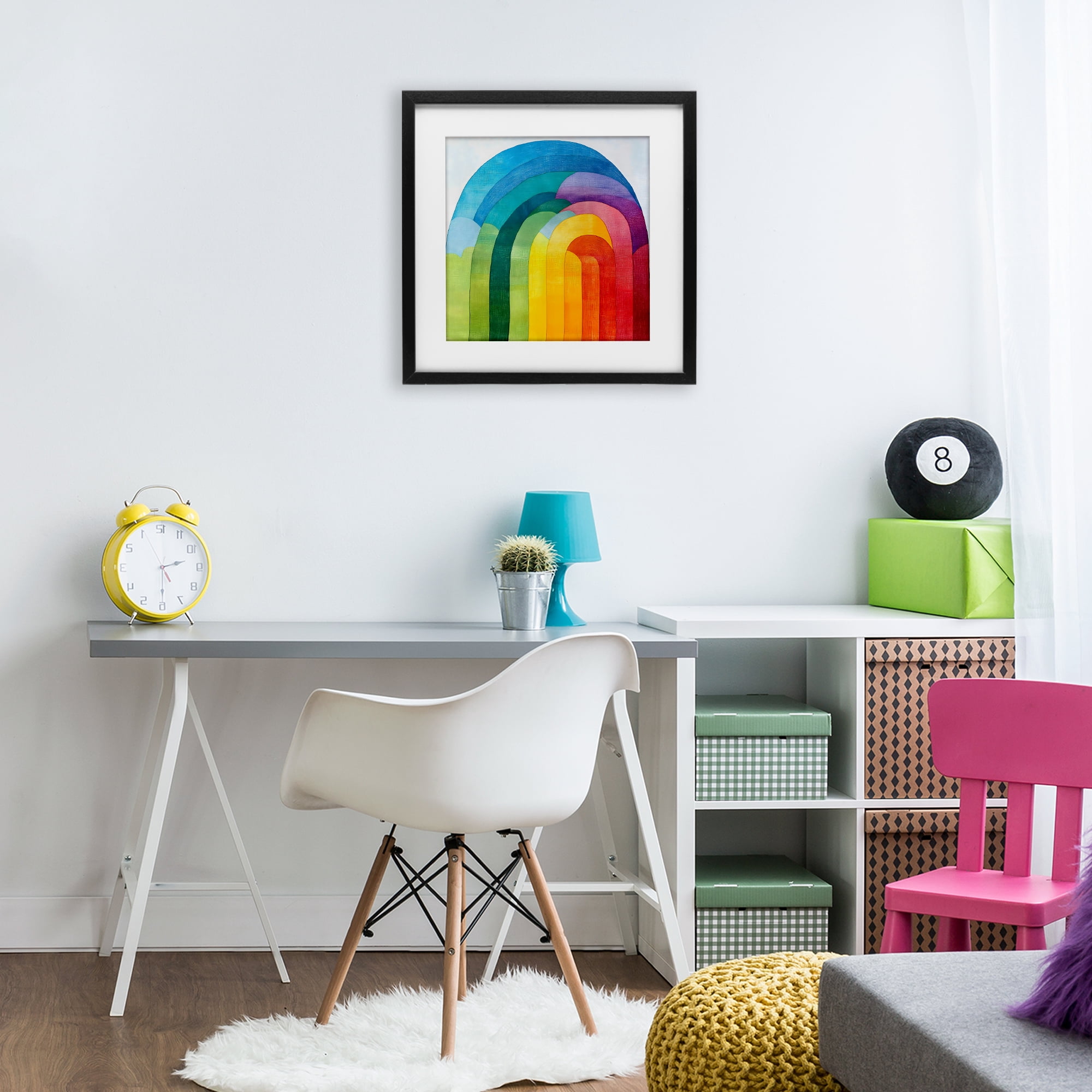 Stupell Industries Vibrant Rainbow Arch Abstraction Black Framed Print Under Glass, design by Creative Studio