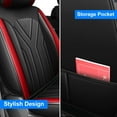 thumbnail image 6 of FANOTEK Black Red, Faux Leather, Wear-Resistant, Front Rear Seat Covers, 5 Pieces, 6 of 9