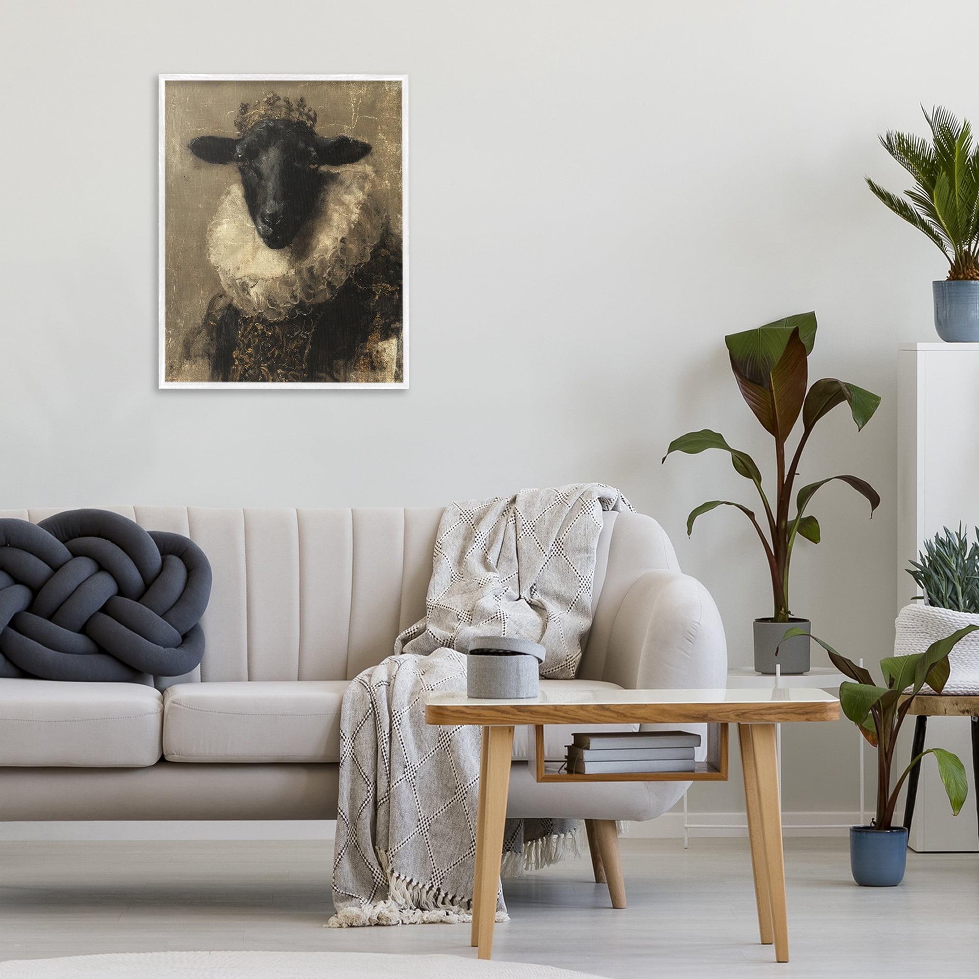 Stupell Industries Noble Ram Portrait White Framed Giclee Art, design by Svetlana Aleynikova