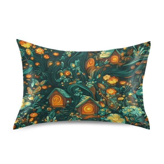 Enchanted Forest Luxury Silky Soft Pillowcase Standard Size Wrinkle Resistant Envelope Closure 20x26in