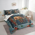 thumbnail image 3 of Feelyou Kawaii Retro Nutcracker Twin Bedding Sets 7-Piece, Christmas Plant Bedding Comforter Set, Kids Teen Child Reversible Sheet Sets, Luxury Bedroom Decor, 3 of 7