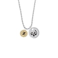 thumbnail image 2 of Delight Jewelry Goldtone Disc 1/2'' Initial - z - Silvertone Script Initial Disc - W - Charm Necklace, 20"+3", 2 of 4