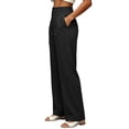 thumbnail image 5 of LEAVINGSUO Business Casual Pants for Women Solid Color Work Commuting Versatile Suit Pants With Pockets Black S, 5 of 6