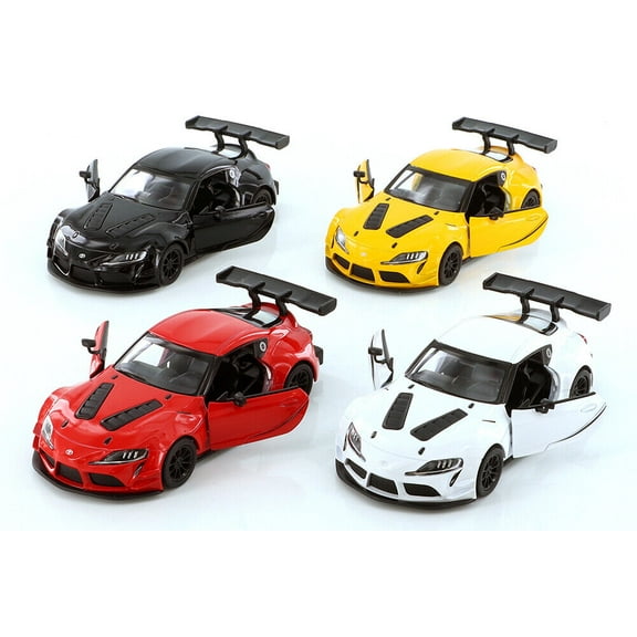 4PC Set- Kinsmart 5" Toyota GR Supra Racing Concept 1:36 Diecast Model Toy Car