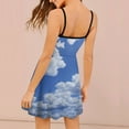thumbnail image 2 of Blue Sky Clouds Print Slip Dress Dress Summer Elegant Women's Dress Women's Clothing, 2 of 6