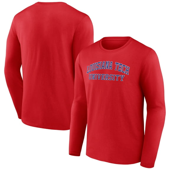 Men's Red Louisiana Tech Bulldogs School Name Long Sleeve T-Shirt