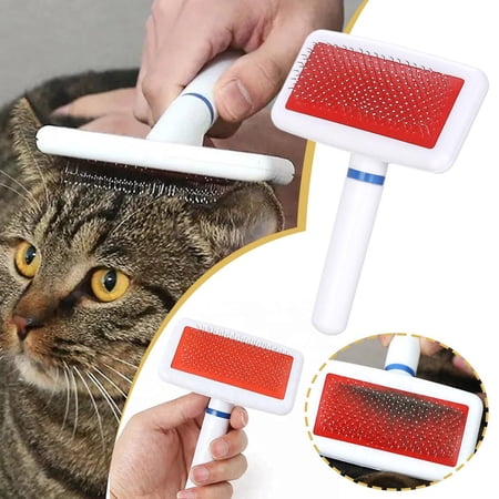 NOVELAR Steel Needle Pet Brush, 5.5 x 4 in Size, Cleans and Detangles Cat Fur for a Healthy Shine, Perfect for Regular Grooming Sessions