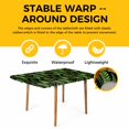 thumbnail image 4 of Spring Leaves Table Cloths for 4 Foot Rectangle Tables, Pastoral Garden Botanical Black Patio Waterproof Elastic Fitted Tablecloths, Washable Rectangular Table Cover for Camping, 4 of 8
