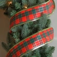 thumbnail image 3 of Northlight Pack of 12 Green and Red Striped Wired Christmas Craft Ribbons - 2.5" x 120 Yards, 3 of 3